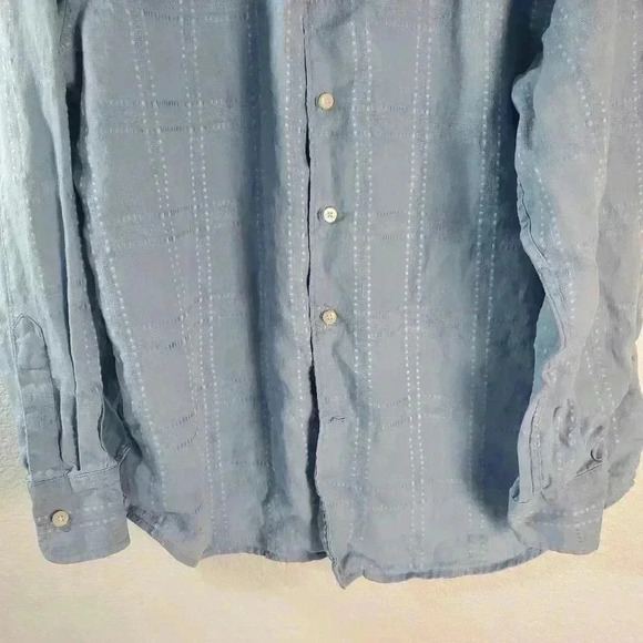Tommy Bahama 100% Linen Long Sleeve Shirt Men’s size XL Light Blue Travel - Picture 5 of 7